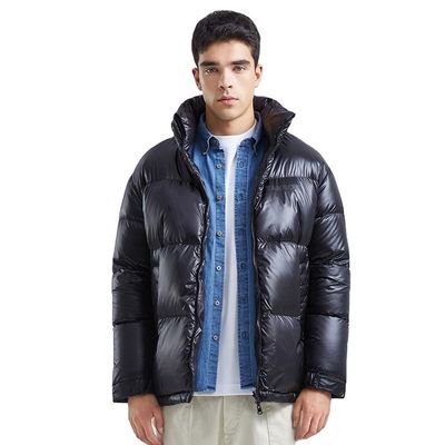 Down Winter Outdoor Puffer Jacket Mens Pakaian Pendek 2 Sided 100% Polyester