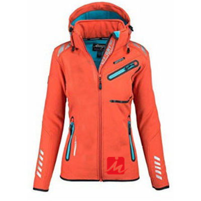 Poliester Spandex Tahan Air Softshell Jaket Wanita Jaket Mendaki Luar Ruangan Champing