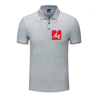 Kaos Katun Kasual Pria OEM Rajutan Kaos Polo Golf Bernapas