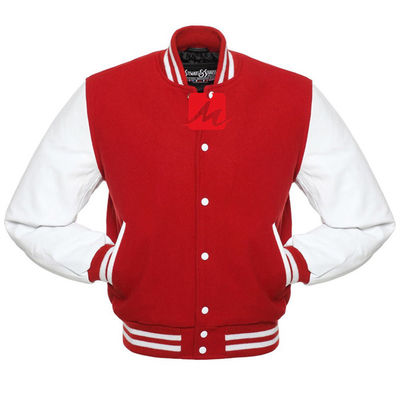 Jaket Denim Bordir Bernapas Lengan Panjang Bisbol Jaket Varsity Kustom