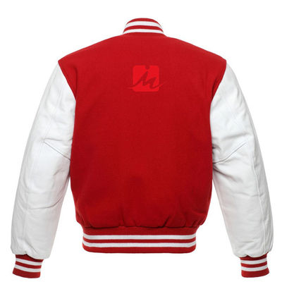 Jaket Denim Bordir Bernapas Lengan Panjang Bisbol Jaket Varsity Kustom