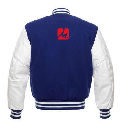 Jaket Denim Bordir Bernapas Lengan Panjang Bisbol Jaket Varsity Kustom