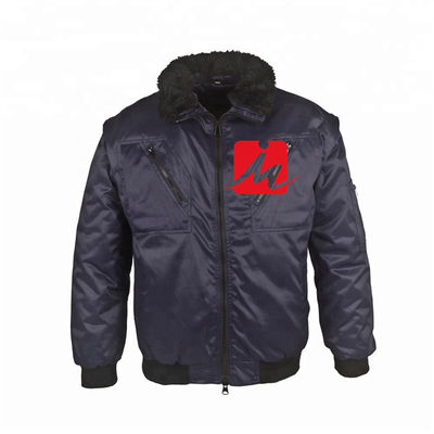 Poliester Personalisasi Seragam Kerja Taffeta Kustom Mens Jaket Bomber Tahan Air