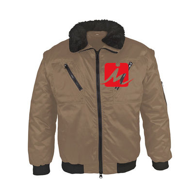 Poliester Personalisasi Seragam Kerja Taffeta Kustom Mens Jaket Bomber Tahan Air