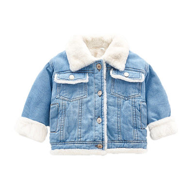 Jaket Denim Bordir Kustom OEM Boy'S Girl'S Kid Outwear Jacket
