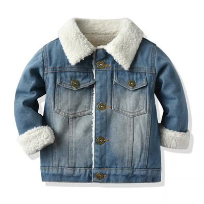 Jaket Denim Bordir Kustom OEM Boy'S Girl'S Kid Outwear Jacket