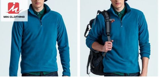 Kasual Lari Tahan Air Bernapas Jaket Olahraga Jaket Bulu Setengah Ritsleting Poliester