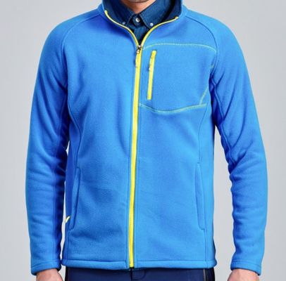 Outdoor Olahraga Musim Dingin Fleece Jaket Zip Polyester Pria Memakai
