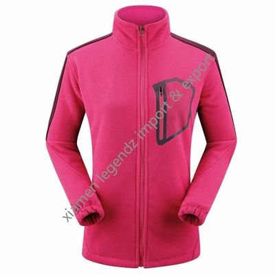 Jaket Musim Dingin Olahraga Mountainnering Klasik Untuk Wanita Zip Up Jaket Bulu Tebal Poliester