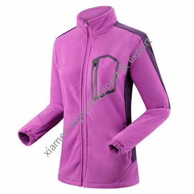 Jaket Musim Dingin Olahraga Mountainnering Klasik Untuk Wanita Zip Up Jaket Bulu Tebal Poliester