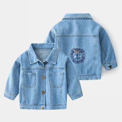 reclye grosir musim semi dan musim gugur jaket denim anak laki-laki kasual untuk anak-anak