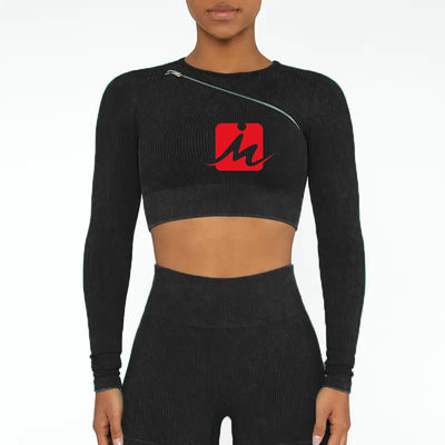 Wanita 5 Buah Bra Olahraga Dan Legging Seamless Ribbed Fitness Set Pakaian Olahraga